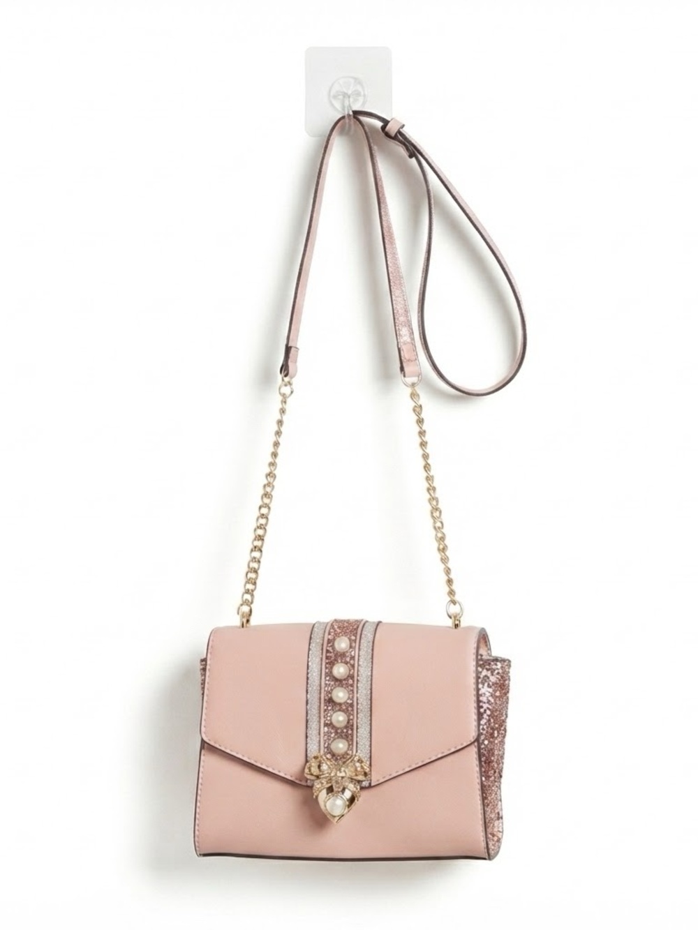 Aldo Women’s Pink Pearl-Accent Crossbody Bag